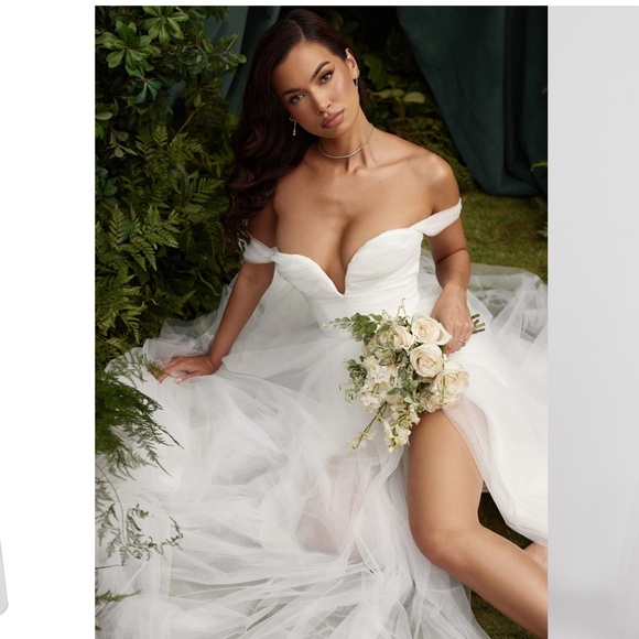 HOUSE OF CB 'Fairytale' White Tulle Bridal Gown‎ NWOT size L - Picture 2 of 12